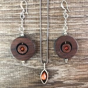 I <3 Orange earring and necklace set